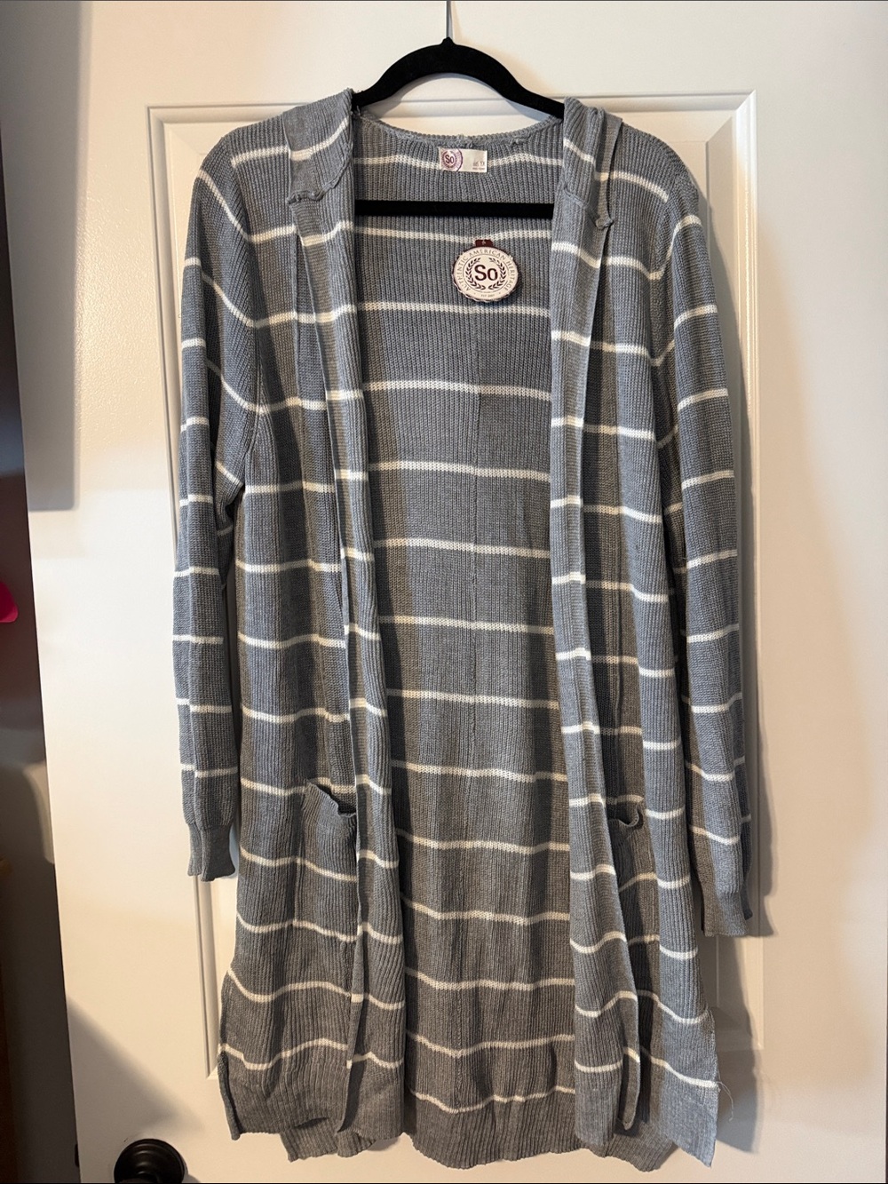 SO Gray & White Cardigan